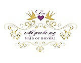 Front View Thumbnail - Daffodil & Orchid Will You Be My Maid of Honor Card - Classic