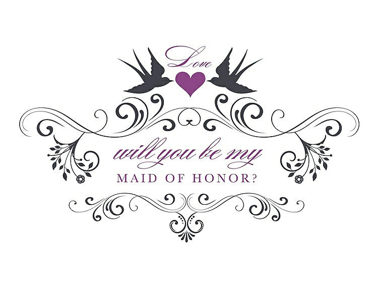 Front View - Ebony & Orchid Will You Be My Maid of Honor Card - Classic
