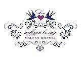 Front View Thumbnail - Electric Blue & Orchid Will You Be My Maid of Honor Card - Classic