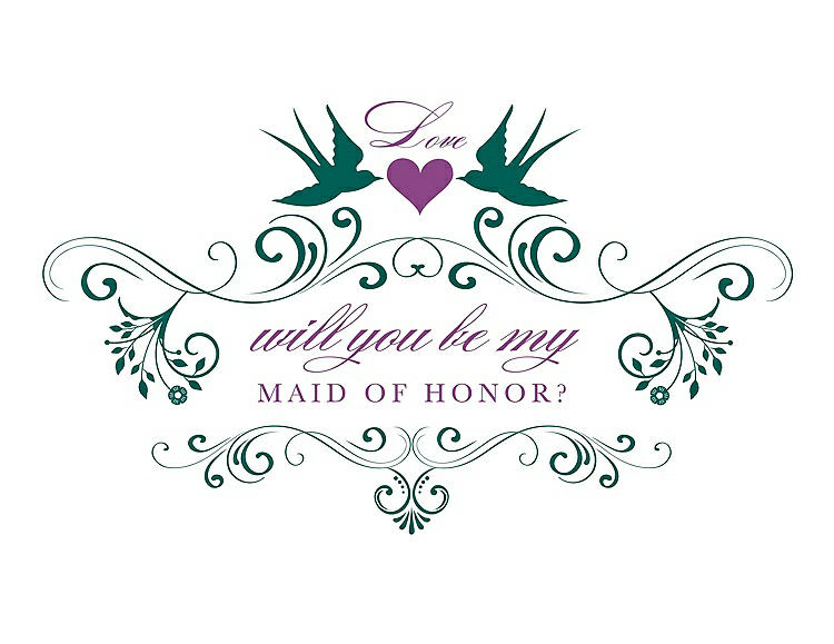Front View - Emerald & Orchid Will You Be My Maid of Honor Card - Classic