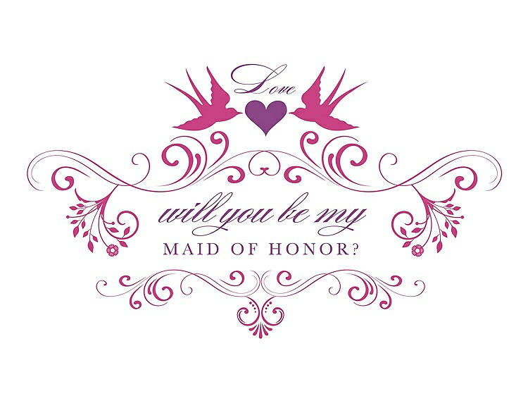 Front View - Fuchsia & Orchid Will You Be My Maid of Honor Card - Classic