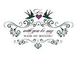 Front View Thumbnail - Hunter Green & Orchid Will You Be My Maid of Honor Card - Classic