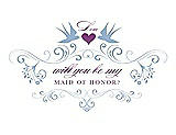 Front View Thumbnail - Ice Blue & Orchid Will You Be My Maid of Honor Card - Classic