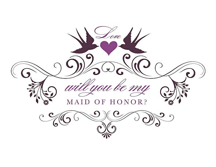 Front View - Italian Plum & Orchid Will You Be My Maid of Honor Card - Classic