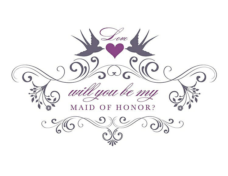 Front View - Lavender & Orchid Will You Be My Maid of Honor Card - Classic