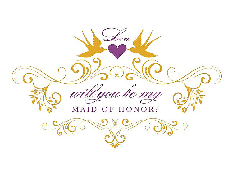 Front View - Mango & Orchid Will You Be My Maid of Honor Card - Classic