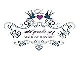 Front View Thumbnail - Marine & Orchid Will You Be My Maid of Honor Card - Classic