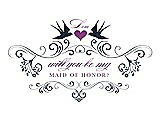 Front View Thumbnail - Midnight Navy & Orchid Will You Be My Maid of Honor Card - Classic