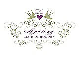 Front View Thumbnail - Mint & Orchid Will You Be My Maid of Honor Card - Classic
