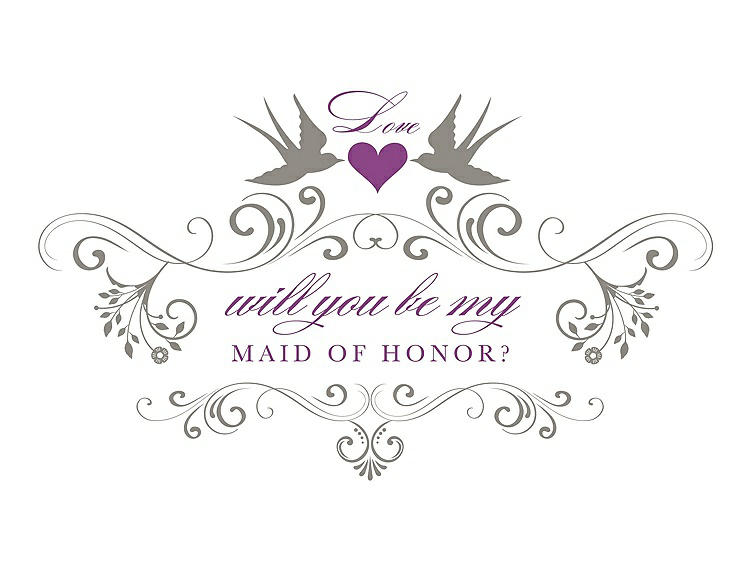 Front View - Mocha & Orchid Will You Be My Maid of Honor Card - Classic