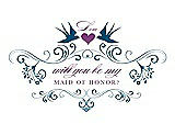 Front View Thumbnail - Ocean Blue & Orchid Will You Be My Maid of Honor Card - Classic