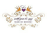 Front View Thumbnail - Orange Crush & Orchid Will You Be My Maid of Honor Card - Classic