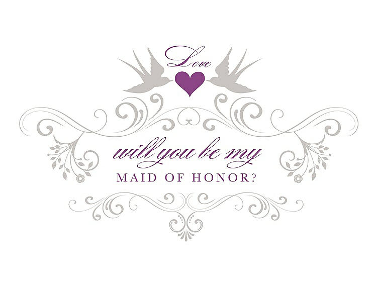 Front View - Oyster & Orchid Will You Be My Maid of Honor Card - Classic