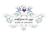 Front View Thumbnail - Pale Blue & Orchid Will You Be My Maid of Honor Card - Classic