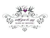Front View Thumbnail - Pewter & Orchid Will You Be My Maid of Honor Card - Classic