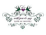 Front View Thumbnail - Pine Green & Orchid Will You Be My Maid of Honor Card - Classic
