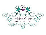 Front View Thumbnail - Pantone Turquoise & Orchid Will You Be My Maid of Honor Card - Classic