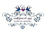 Front View Thumbnail - Royal Blue & Orchid Will You Be My Maid of Honor Card - Classic