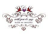 Front View Thumbnail - Ribbon Red & Orchid Will You Be My Maid of Honor Card - Classic