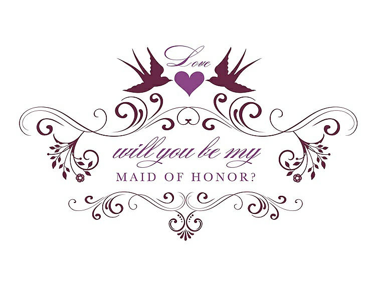 Front View - Ruby & Orchid Will You Be My Maid of Honor Card - Classic