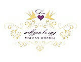 Front View Thumbnail - Sunflower & Orchid Will You Be My Maid of Honor Card - Classic