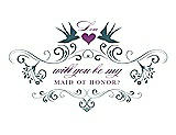Front View Thumbnail - Teal & Orchid Will You Be My Maid of Honor Card - Classic