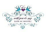 Front View Thumbnail - Turquoise & Orchid Will You Be My Maid of Honor Card - Classic