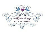 Front View Thumbnail - Windsor Blue & Orchid Will You Be My Maid of Honor Card - Classic