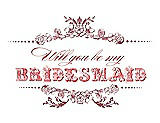 Front View Thumbnail - Spanish Rose & Perfect Coral Will You Be My Bridesmaid Card - Vintage