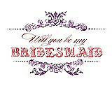 Front View Thumbnail - Dahlia & Perfect Coral Will You Be My Bridesmaid Card - Vintage
