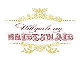 Front View Thumbnail - Daisy & Perfect Coral Will You Be My Bridesmaid Card - Vintage