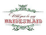 Front View Thumbnail - Ivy & Perfect Coral Will You Be My Bridesmaid Card - Vintage