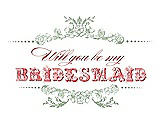Front View Thumbnail - Mermaid & Perfect Coral Will You Be My Bridesmaid Card - Vintage