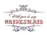 Front View Thumbnail - Passion & Perfect Coral Will You Be My Bridesmaid Card - Vintage