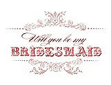Front View Thumbnail - Petal Pink & Perfect Coral Will You Be My Bridesmaid Card - Vintage