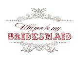 Front View Thumbnail - Sand & Perfect Coral Will You Be My Bridesmaid Card - Vintage