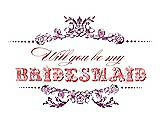 Front View Thumbnail - Sugar Plum & Perfect Coral Will You Be My Bridesmaid Card - Vintage