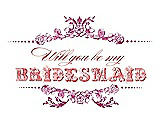 Front View Thumbnail - Tutti Frutti & Perfect Coral Will You Be My Bridesmaid Card - Vintage