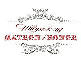 Front View Thumbnail - Cathedral & Perfect Coral Will You Be My Matron of Honor Card - Vintage
