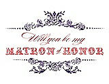 Front View Thumbnail - Majestic & Perfect Coral Will You Be My Matron of Honor Card - Vintage