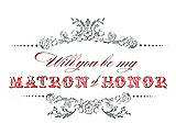 Front View Thumbnail - Mystic & Perfect Coral Will You Be My Matron of Honor Card - Vintage
