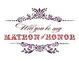 Front View Thumbnail - Paradise & Perfect Coral Will You Be My Matron of Honor Card - Vintage