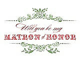 Front View Thumbnail - Appletini & Perfect Coral Will You Be My Matron of Honor Card - Vintage