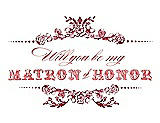 Front View Thumbnail - Barcelona & Perfect Coral Will You Be My Matron of Honor Card - Vintage