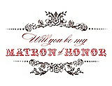 Front View Thumbnail - Brownie & Perfect Coral Will You Be My Matron of Honor Card - Vintage