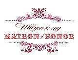 Front View Thumbnail - Pantone Honeysuckle & Perfect Coral Will You Be My Matron of Honor Card - Vintage