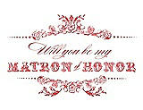 Front View Thumbnail - Perfect Coral & Perfect Coral Will You Be My Matron of Honor Card - Vintage