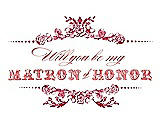Front View Thumbnail - Flame & Perfect Coral Will You Be My Matron of Honor Card - Vintage