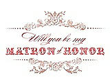 Front View Thumbnail - Fresco & Perfect Coral Will You Be My Matron of Honor Card - Vintage