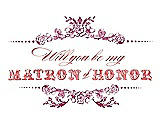 Front View Thumbnail - Fruit Punch & Perfect Coral Will You Be My Matron of Honor Card - Vintage